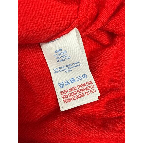 Boden Bernadette red wool blend ruffle cardigan sweater womens size M - Picture 5 of 8